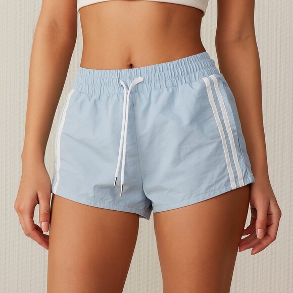 Zumiez Pants - Cali 1850 Baby Blue Y2K Style Shorty Short Track Shorts Size Small